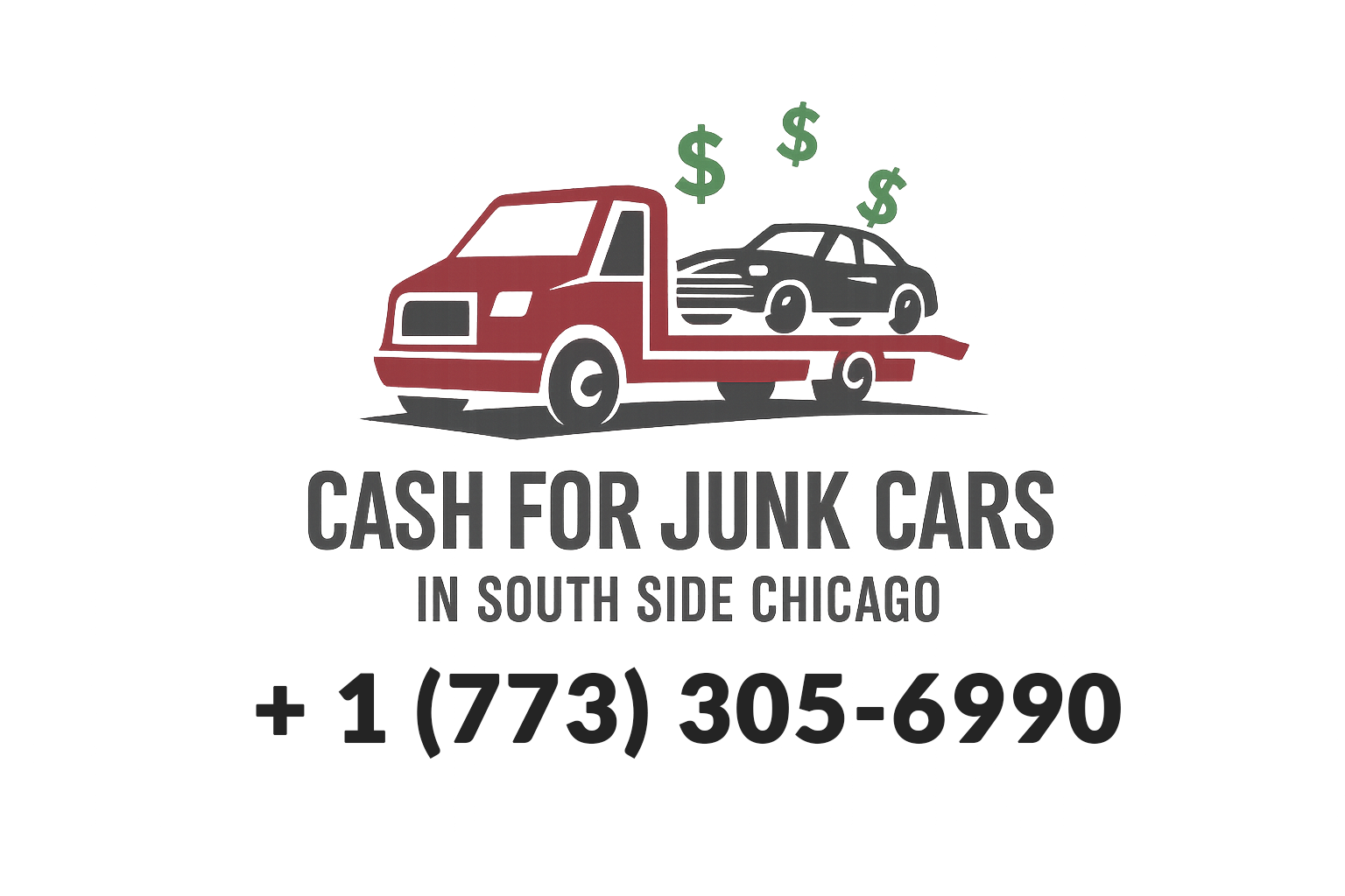 Cash for junk cars tow truck graphic